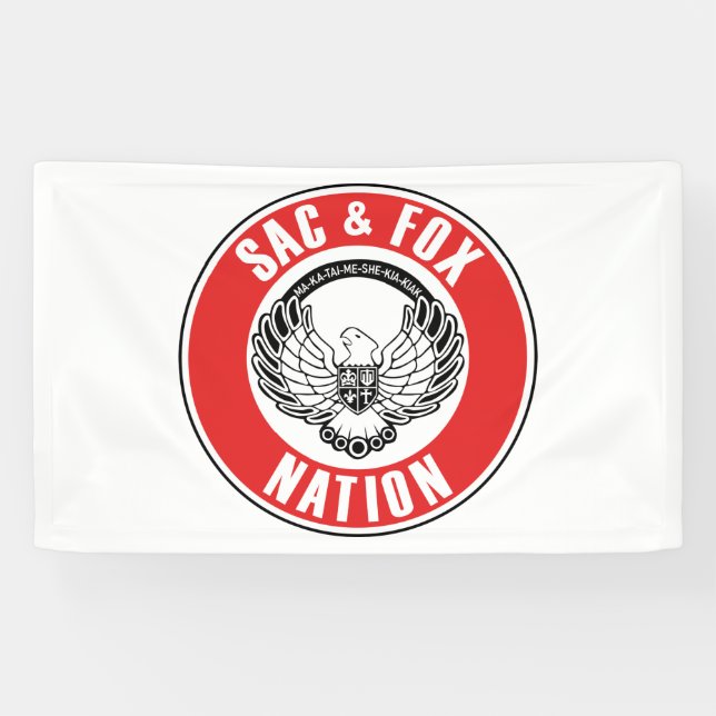 sac fox flag american native usa ethnic symbol ind banner (Horizontal)