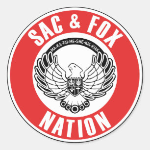 sac fox flag american native usa ethnic symbol ind classic round sticker