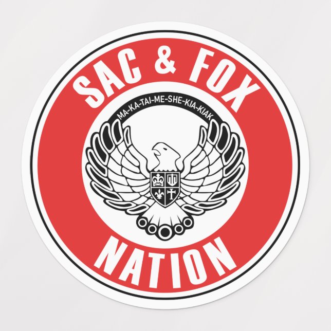 sac fox flag american native usa ethnic symbol ind labels (Design 3)