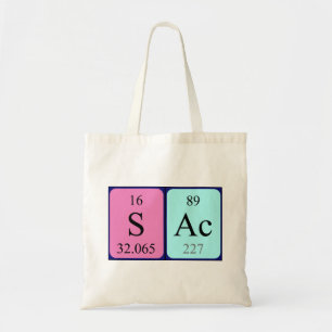 Sac periodic table word tote bag
