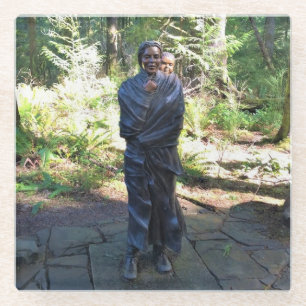 Sacagawea Statue, Fort Clatsop, Astoria, Oregon Glass Coaster
