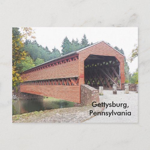 sachs Covered Bridge near Gettysburg PA Postcard