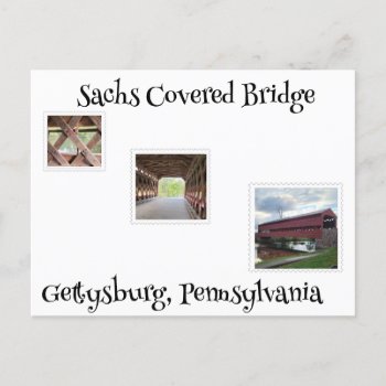 Sachs Covered Bridge Postcard by forgetmenotphotos at Zazzle
