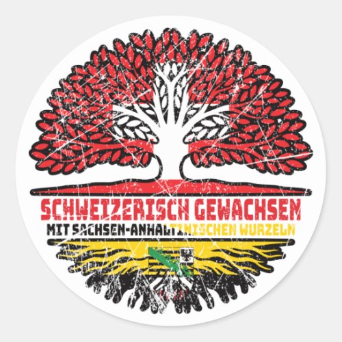 Sachsen_Anhalt Schweizer Schweiz Baum Classic Round Sticker