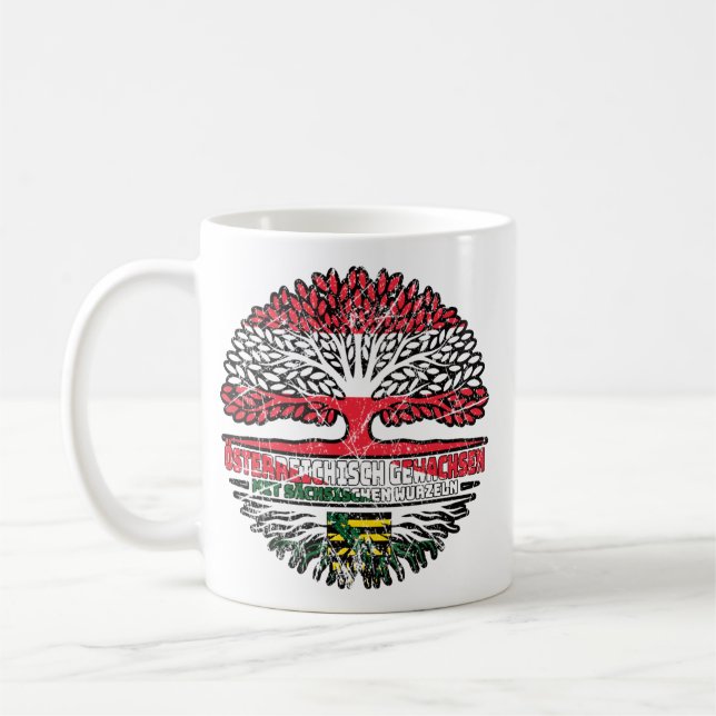 Sachsen Sächsisch Österreichisch Österreich Baum Coffee Mug (Left)