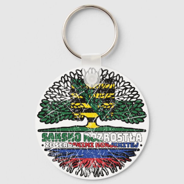 Sachsen Sächsisch Sorbisch Sorben Baum Wurzel Keychain (Front)