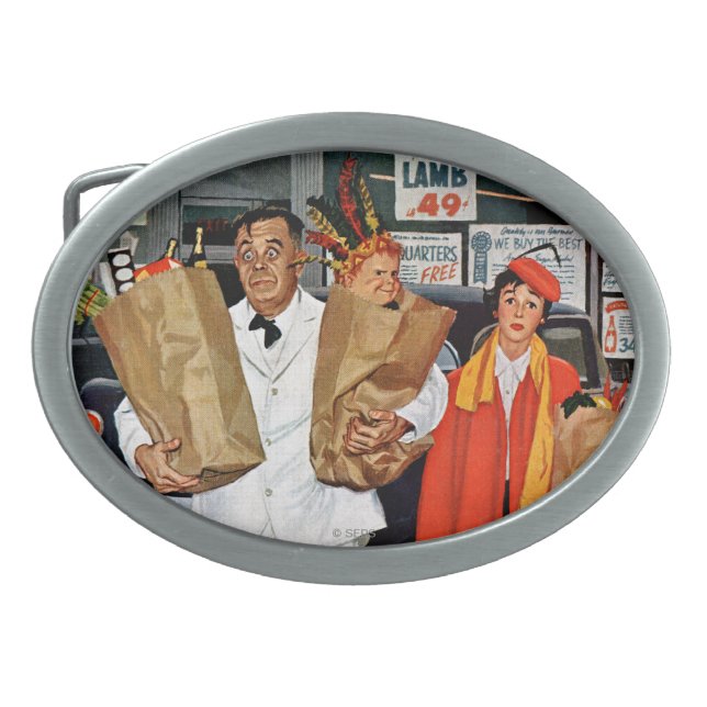 Sack Full of Trouble Oval Belt Buckle (Front)