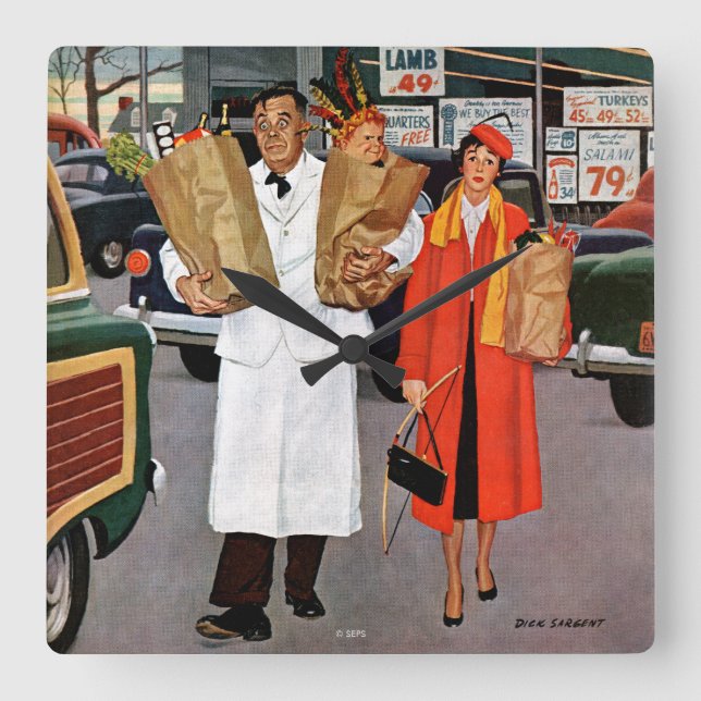 Sack Full of Trouble Square Wall Clock (Front)