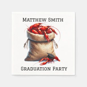 Sack Of Crawfish Graduation Party Custom Napkins
