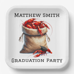 Sack Of Crawfish Graduation Party Custom Paper Plates