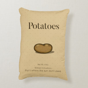 Sack of Potatoes Humorous Storage Instructions Accent Pillow