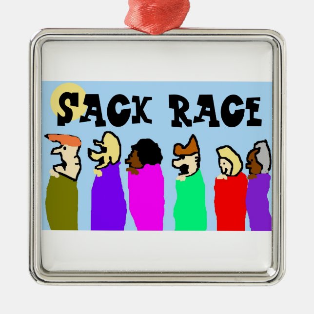 Sack Race Metal Ornament (Front)