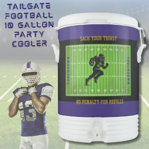 Sack Your Thirst Purple Football Team Party Beverage Cooler
