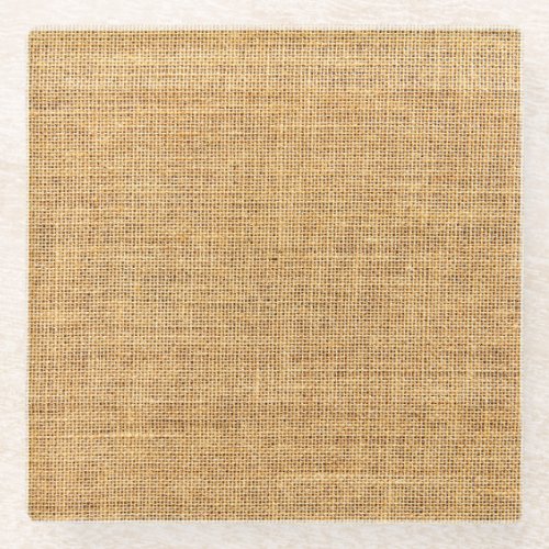 Sackcloth Texture Rustic Background Essence Glass Coaster