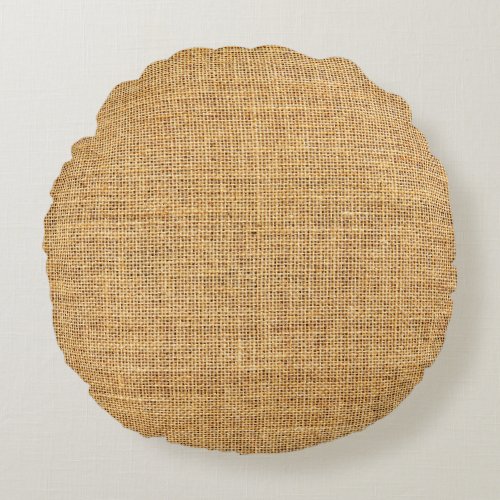 Sackcloth Texture Rustic Background Essence Round Pillow
