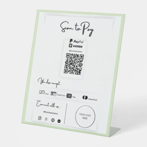 Sacn to Pay One QR Code Pedestal Sign