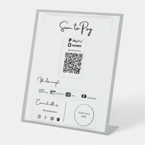 Sacn to Pay One QR Code Pedestal Sign