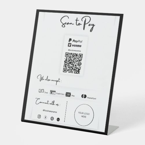 Sacn to Pay One QR Code Pedestal Sign