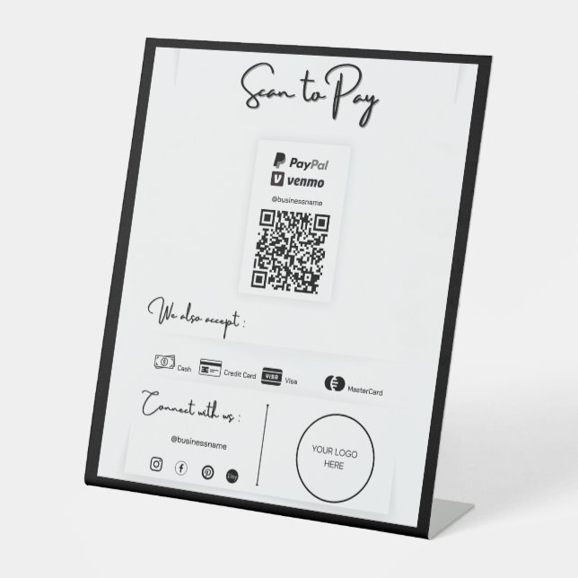 Sacn to Pay One QR Code Pedestal Sign (Front)