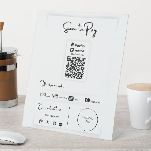 Sacn to Pay One QR Code  Pedestal Sign