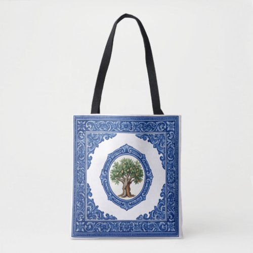Saco de Linho e Cortiça Azulejo Tote Bag