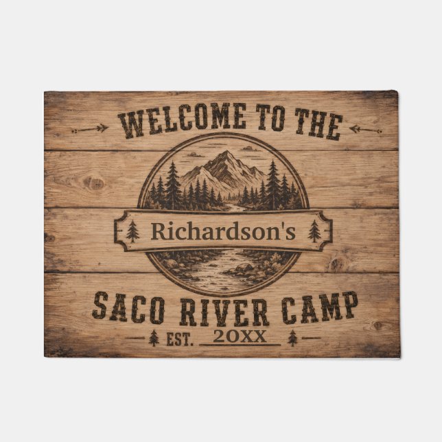 Saco River Camp Personalized Doormat (Front)