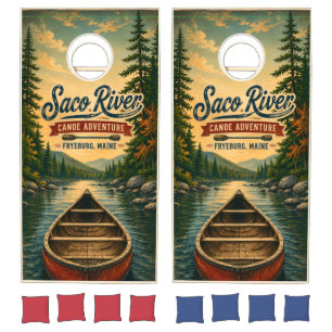 Saco River Canoe Adventure Fryeburg Maine Cornhole Set