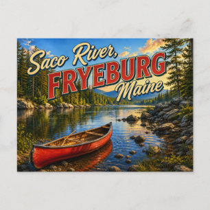 Saco River Fryeburg Maine Nostalgic Postcard