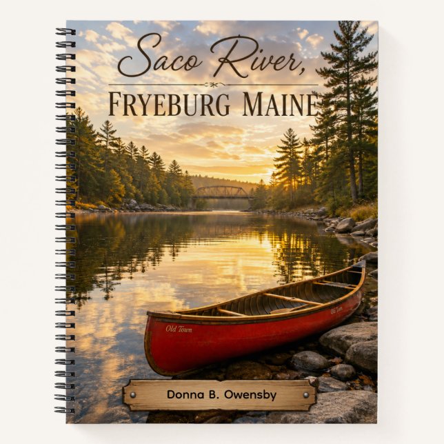 Saco River Fryeburg Maine Personalized Notebook (Front)