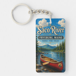 Saco River Fryeburg Maine Rectangle Acrylic Keychain