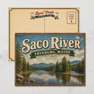 Saco River Fryeburg Maine Scenic Postcard