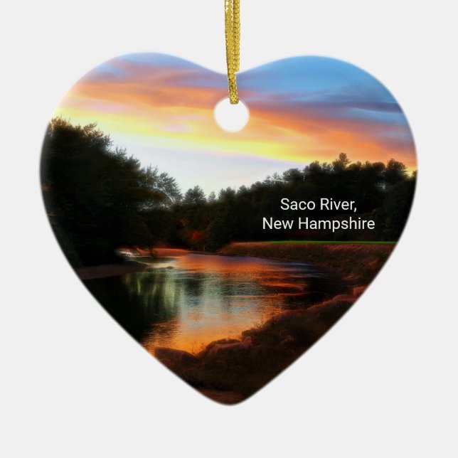 Saco River Heart Ornament (Front)