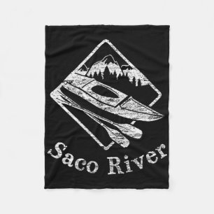 Saco River Kayak Kayaking Boating Rapids Canoe Pad Fleece Blanket