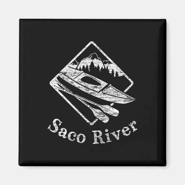 Saco River Kayak Kayaking Boating Rapids Canoe Pad Magnet (Front)
