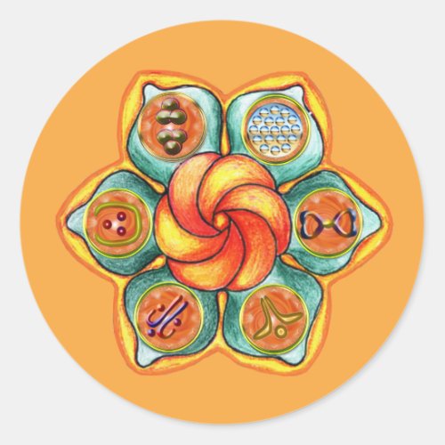 Sacral Chakra Mandala Classic Round Sticker