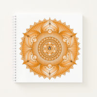 Sacral Chakra Mandala Orange Square Notebook