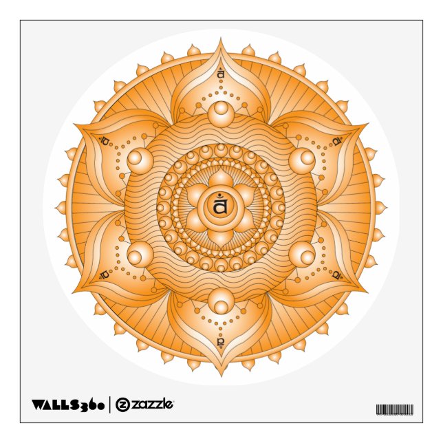 Sacral Chakra Orange Mandala Wall Decal (Front)