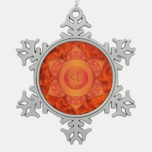 Sacral Chakra Pewter Snowflake Ornament