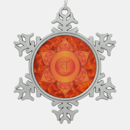 Sacral Chakra Pewter Snowflake Ornament