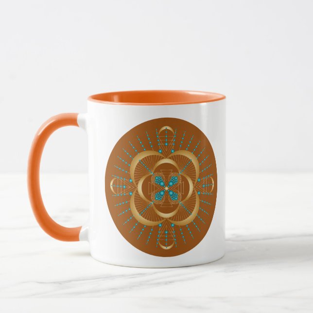 Sacral Chakra Shadow Mandala Two Tone Mug (Left)
