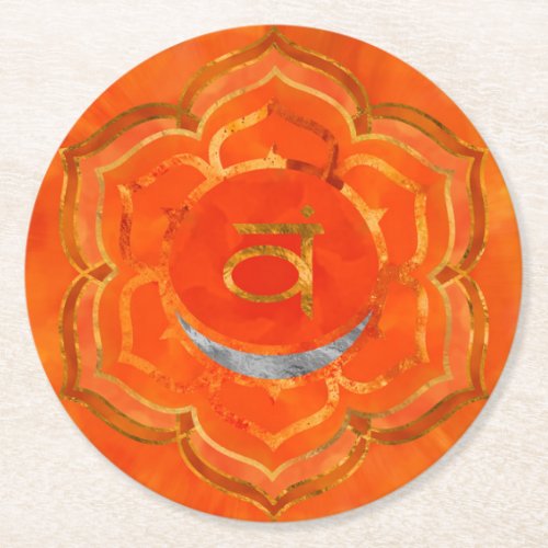 Sacral chakra _  Svadhisthana Round Paper Coaster