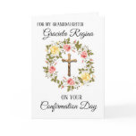 Sacrament Confirmation Crucifix Floral Wreath Holiday Card Sacrament Confirmation Crucifix Floral Wreath Holiday Card