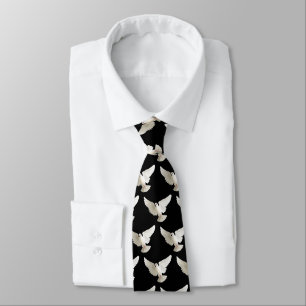 Sacrament Confirmation Dove Spirit Black White Neck Tie