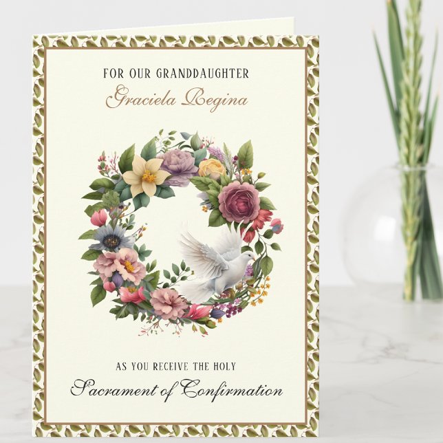Sacrament Confirmation Floral Holy Spirit  Holiday Card (Creator Uploaded)