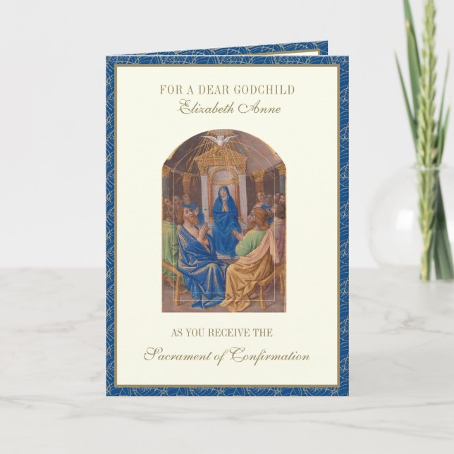 Sacrament Confirmation Holy Ghost Godchild Holiday Card (Front)