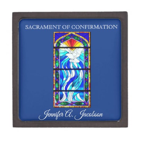Sacrament Confirmation Stained Glass Holy Ghost Gift Box