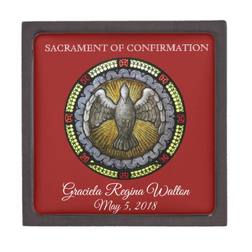 Sacrament Confirmation Stained Glass Holy Ghost Gift Box