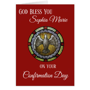 Sacrament Confirmation Stained Glass Window Dove Cards
