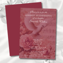 Sacrament of Confirmation Dove & Floral Design Invitation
