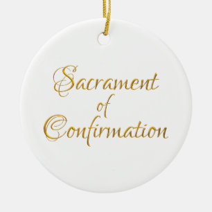 Sacrament of Confirmation Golden 3D Look Ceramic Ornament